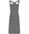PR129 Premier Cross Back Barista Bib Apron GREY DENIM colour image